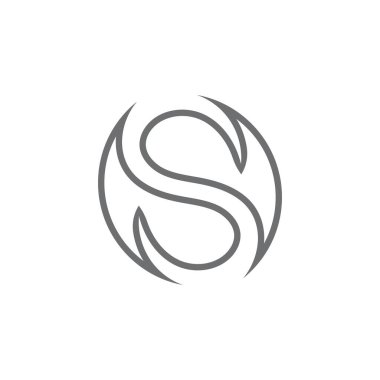 S harfi logo tasarım vektörü