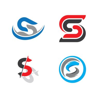S harfi logo tasarım vektörü