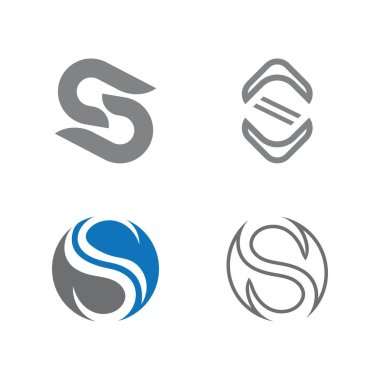 S harfi logo tasarım vektörü