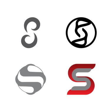 S harfi logo tasarım vektörü
