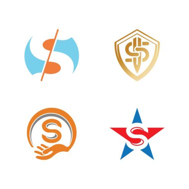 S harfi logo tasarım vektörü