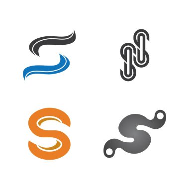 S harfi logo tasarım vektörü