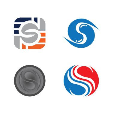 S harfi logo tasarım vektörü