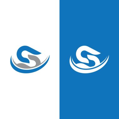 S harfi logo tasarım vektörü