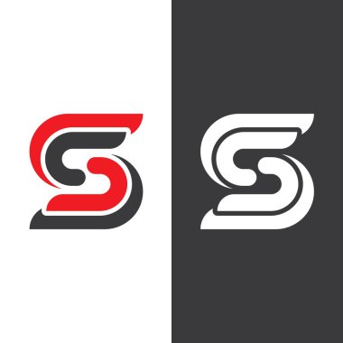 S harfi logo tasarım vektörü