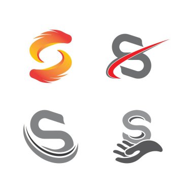 S harfi logo tasarım vektörü
