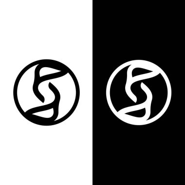 S harfi logo tasarım vektörü