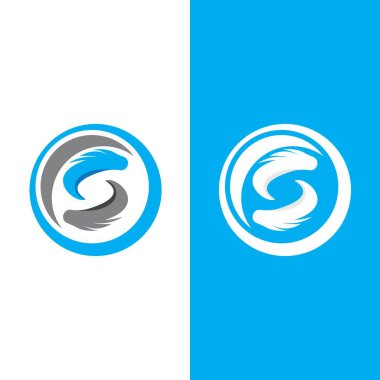 S harfi logo tasarım vektörü