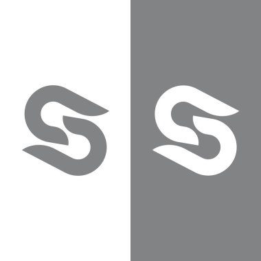 S harfi logo tasarım vektörü