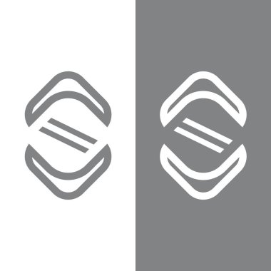 S harfi logo tasarım vektörü
