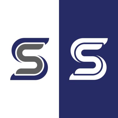 S harfi logo tasarım vektörü