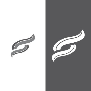 S harfi logo tasarım vektörü