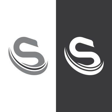 S harfi logo tasarım vektörü