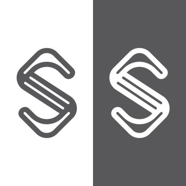 S harfi logo tasarım vektörü
