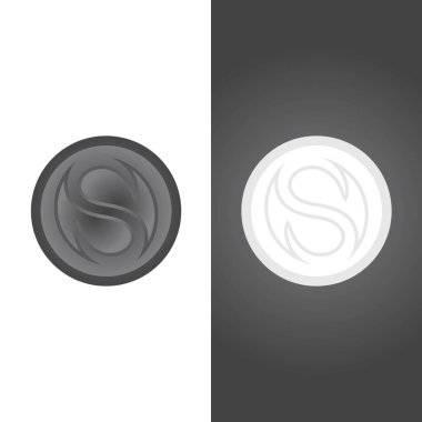 S harfi logo tasarım vektörü