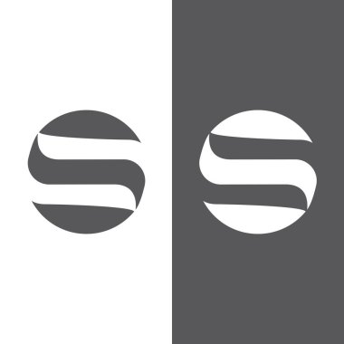 S harfi logo tasarım vektörü