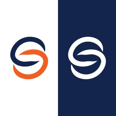 S harfi logo tasarım vektörü