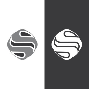 S harfi logo tasarım vektörü