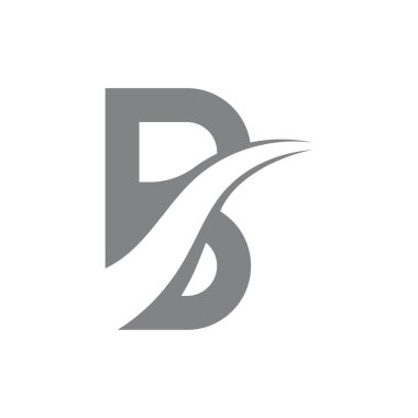 B Harfi logo şablonu vektör çizimi