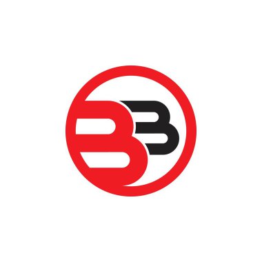 B Harfi logo şablonu vektör çizimi