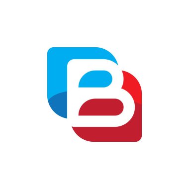 B Harfi logo şablonu vektör çizimi