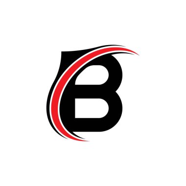 B Harfi logo şablonu vektör çizimi