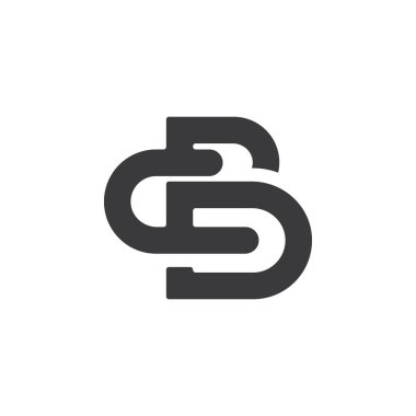 B Harfi logo şablonu vektör çizimi