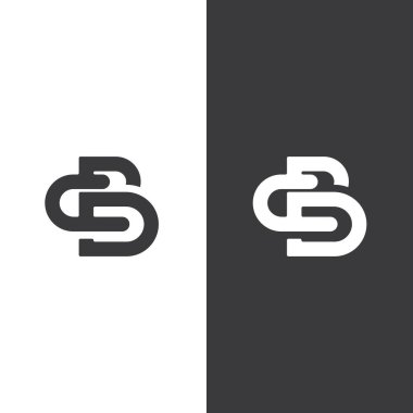 B Harfi logo şablonu vektör çizimi