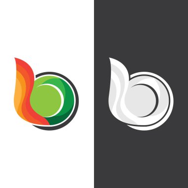 B Harfi logo şablonu vektör çizimi