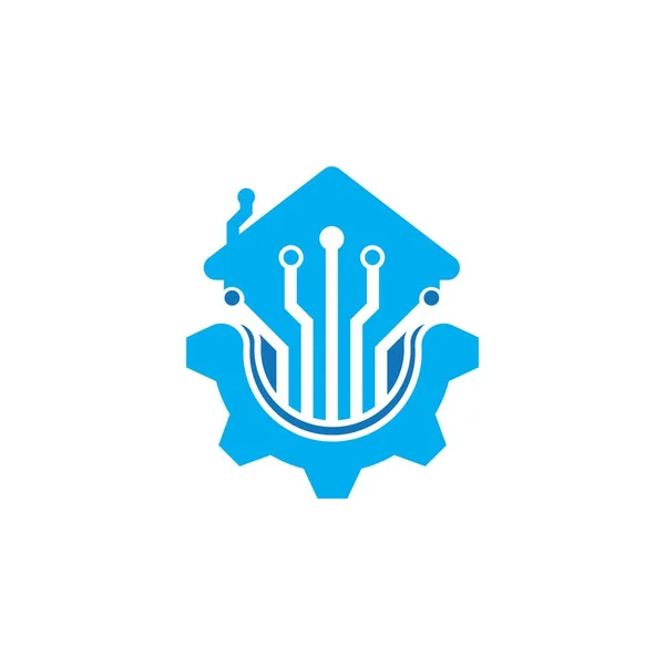 Home Tech Logo Vector Illustration Design Template — Stockvektor