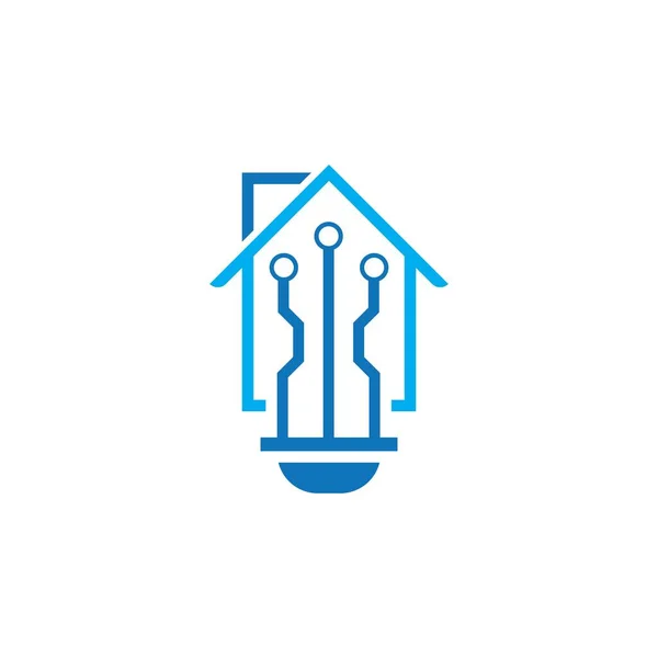 Home Tech Logo Vector Illustration Design Template — ストックベクタ