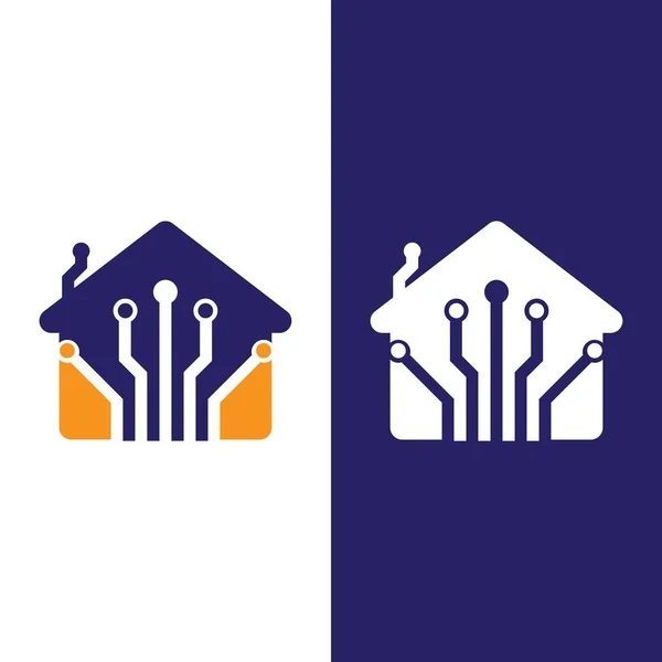 Home Tech Logo Vector Illustration Design Template — Vetor de Stock