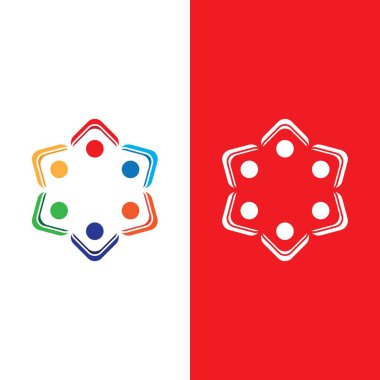 Topluluk, ağ ve sosyal simge tasarım şablonu