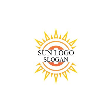 Güneş Vektörü illüstrasyon Simgesi Logo Şablonu tasarımı