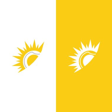 Güneş Vektörü illüstrasyon Simgesi Logo Şablonu tasarımı