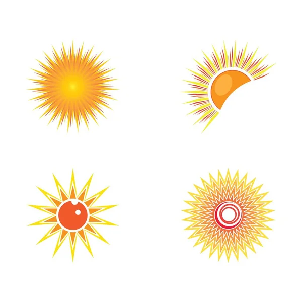 Sun Vector Ilustración Icono Logo Plantilla Diseño — Vector de stock