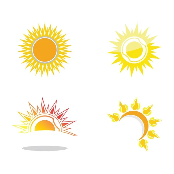 Sun Vector Ilustración Icono Logo Plantilla Diseño — Vector de stock