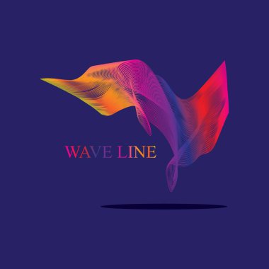 Wave line vector color background illustration