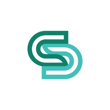 S harfi logo tasarım vektörü