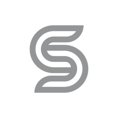 S harfi logo tasarım vektörü