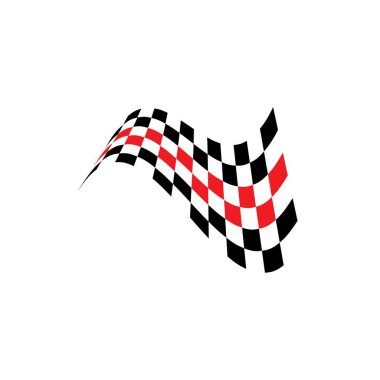 Yarış bayrağı simgesi, basit tasarım illüstrasyon vektörü