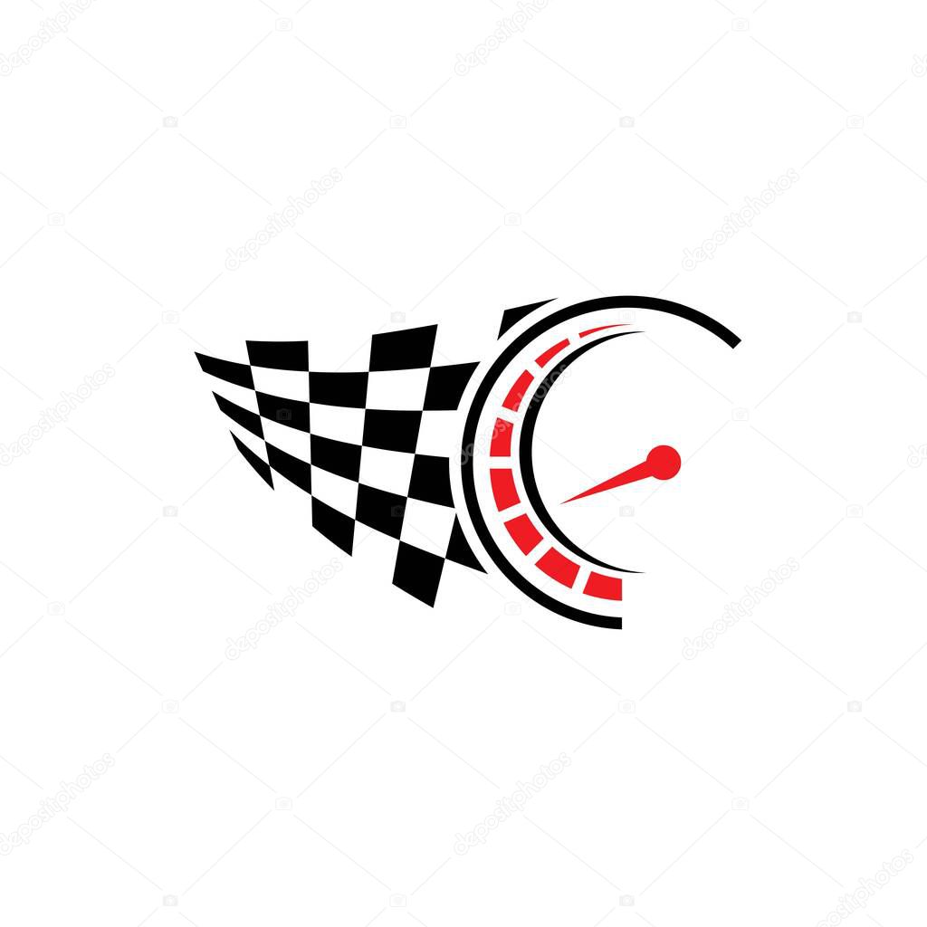 Race flag icon, simple design illustration vector