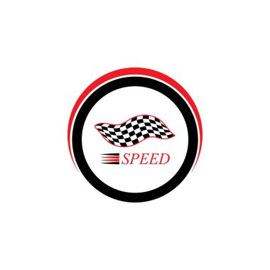 Yarış bayrağı simgesi, basit tasarım illüstrasyon vektörü