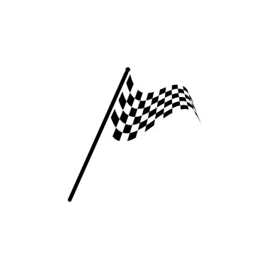 Yarış bayrağı simgesi, basit tasarım illüstrasyon vektörü