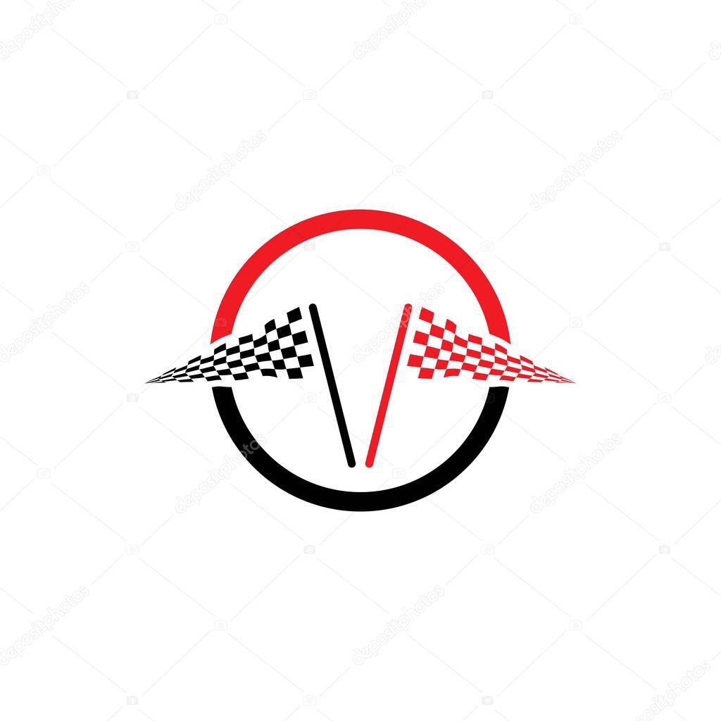 Race flag icon, simple design illustration vector