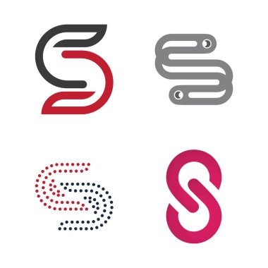 S harfi logo tasarım vektörü