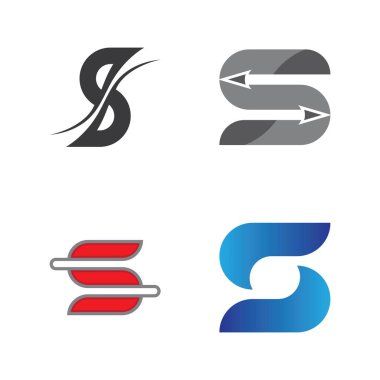 S harfi logo tasarım vektörü