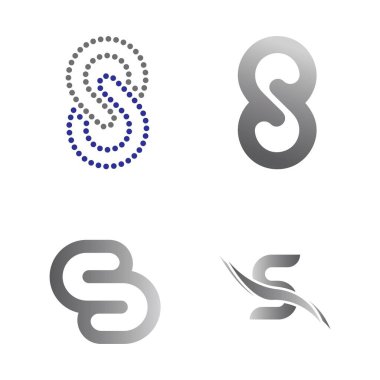 S harfi logo tasarım vektörü