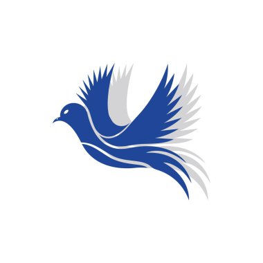 Kuş kanadı güvercin logosu vektör çizimi