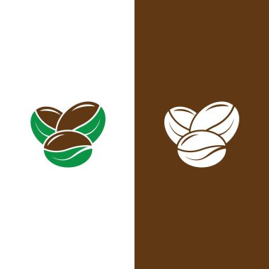 kahve çekirdeği simgesi vektör çizimi şablonu